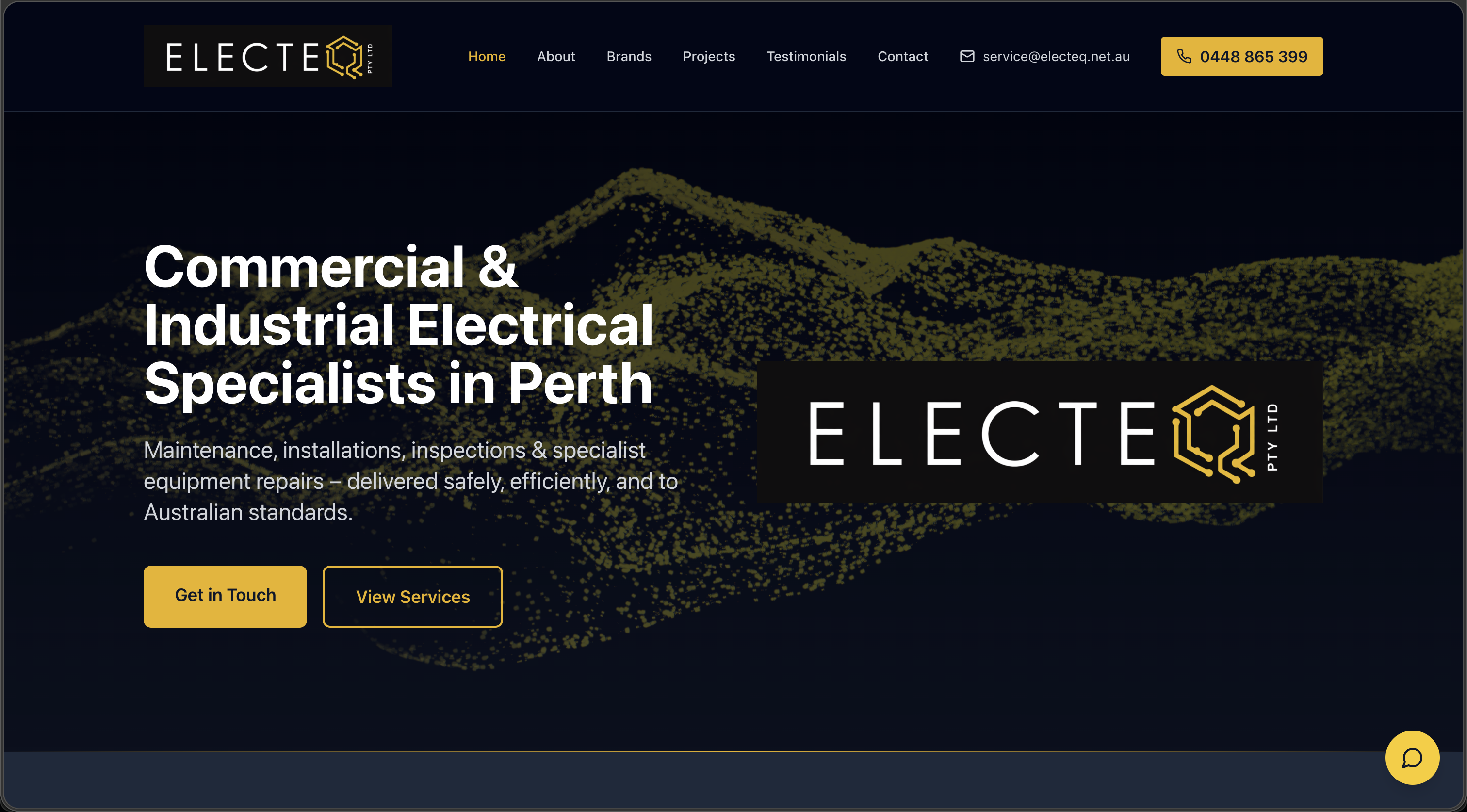 Perth web design for Electeq commercial electrical services website