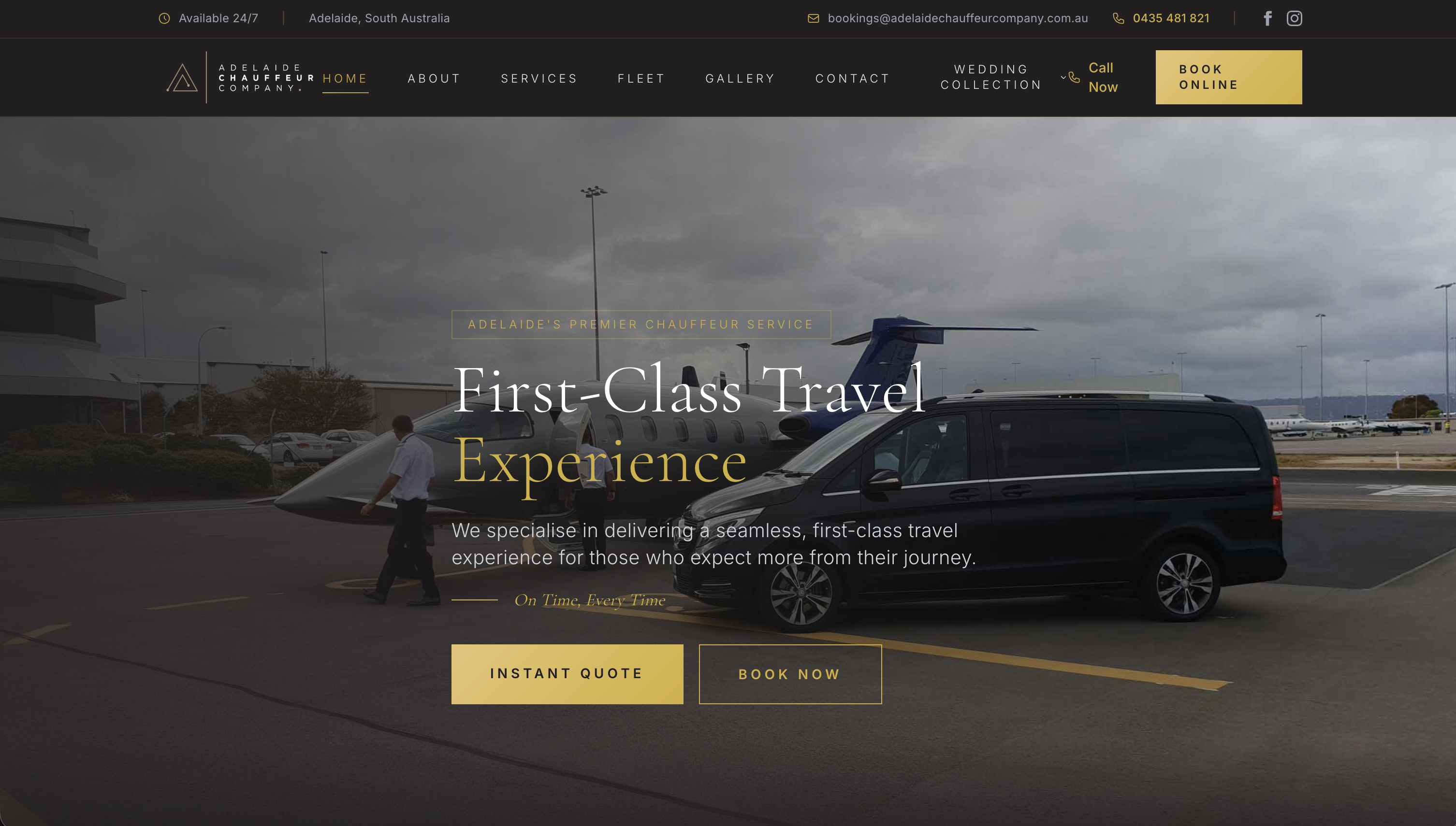 Adelaide web design for Adelaide Chauffeur Company luxury transport website designed by Syvex